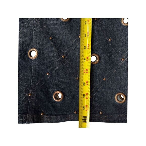Jordache Vintage 90's Dark Blue Wash Denim Grommet Maxi Skirt Size 5 - Picture 14 of 14